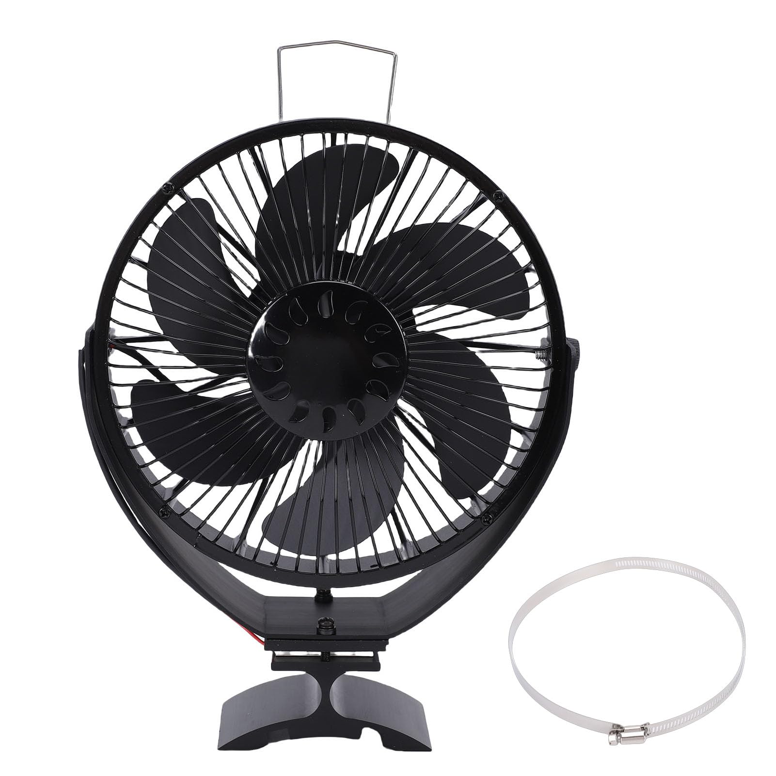 Aramox Ventilatore per Stufa a Legna Alimentato a Calore, Ventilatore per Camino, Regolabile, con Copertura Protettiva, Supporto a Parete Indipendente