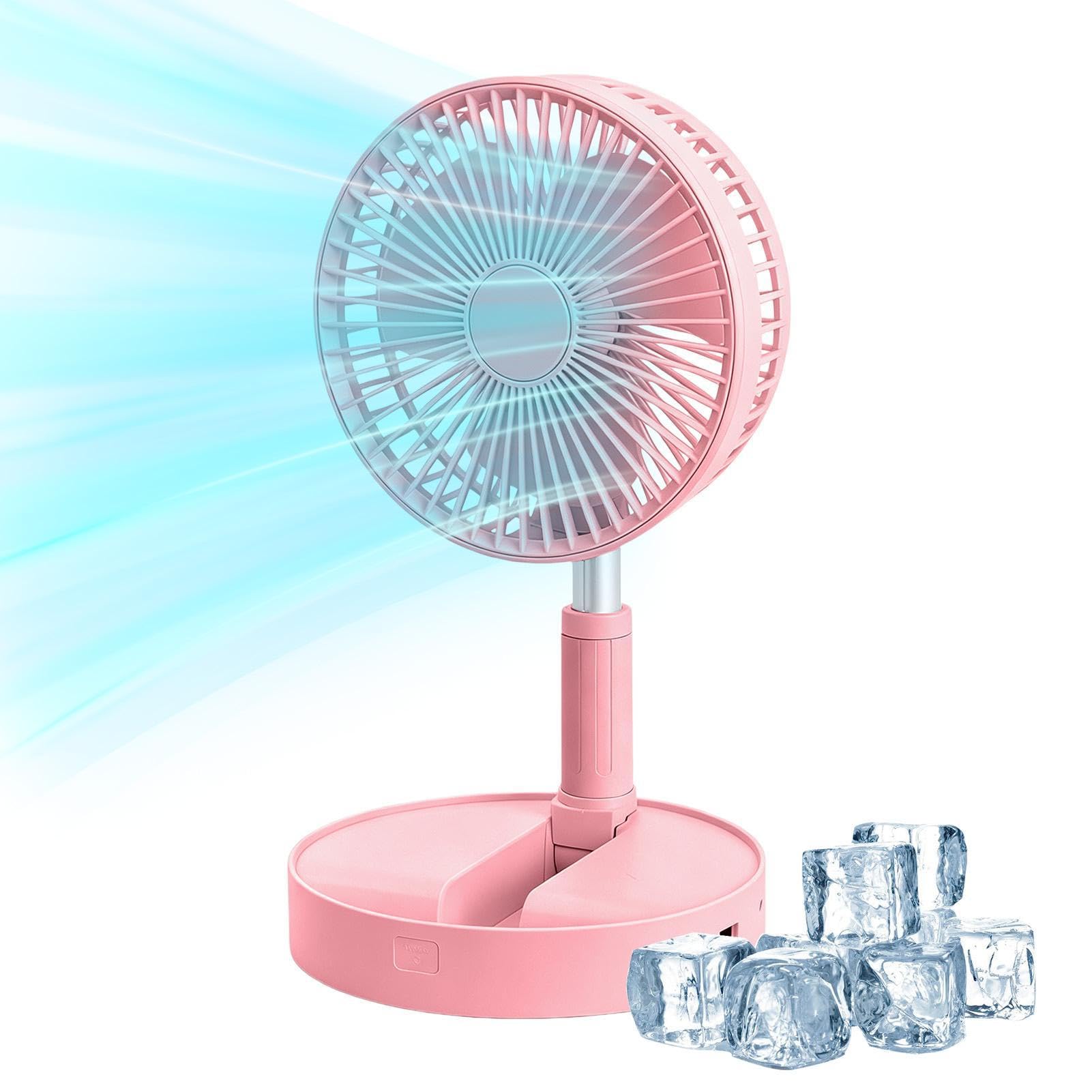 Ventilatore piantana portatile Soffiatore Oscillante Inclinabile A 185° | Ventilatore Da Tavolo Pieghevole Silenzioso Per Campeggio Viaggio Tenda Cucina Ufficio Camera