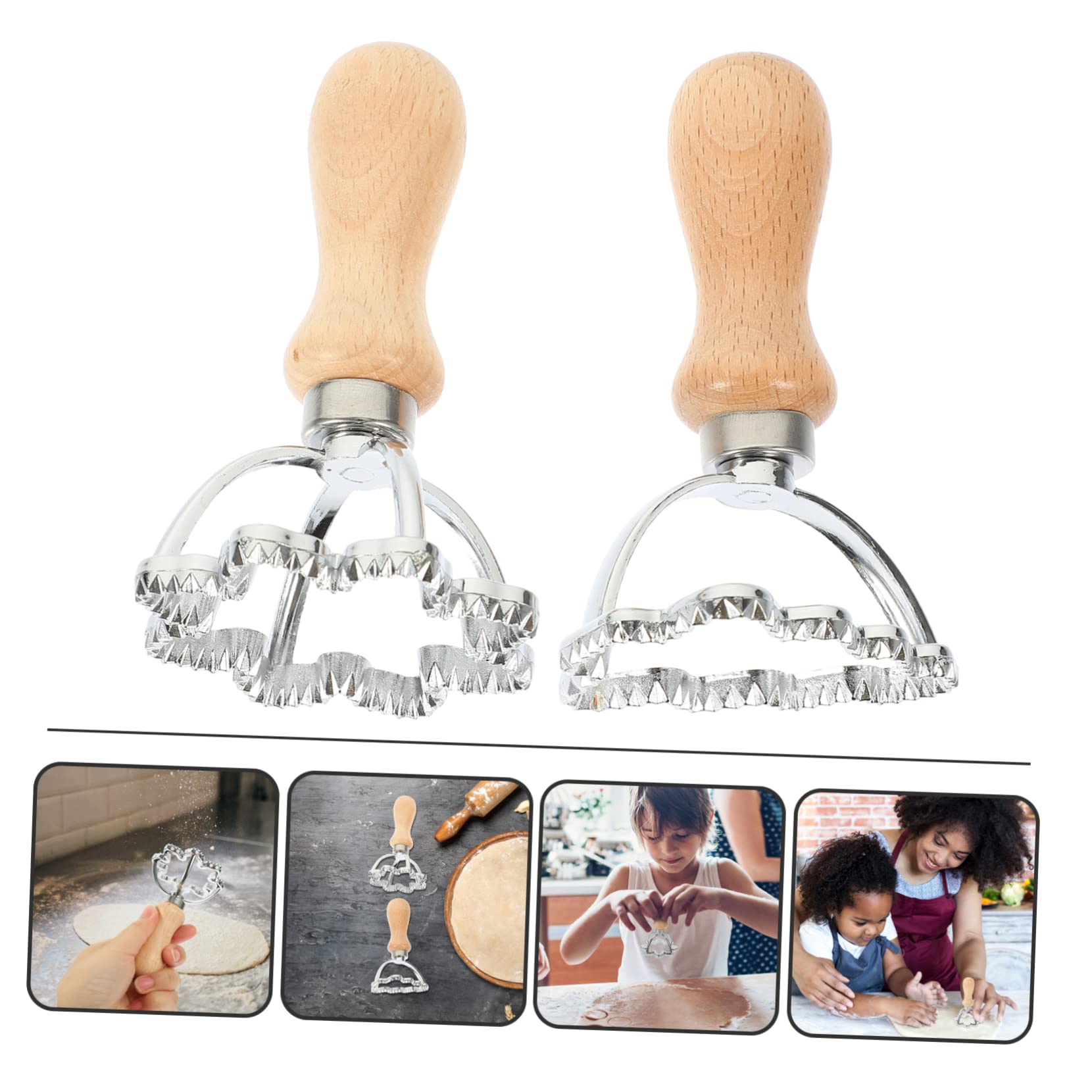 PRETYZOOM 4 Sätze Knödel Haut Prägeform Weihnachten Kreis Maschine Stern Teigschneider Ausstecher Für Knete Küche Ausstecher Raviolischneider Mit Weihnachtsmotiv Rostfreier Stahl 2 Stück * 4
