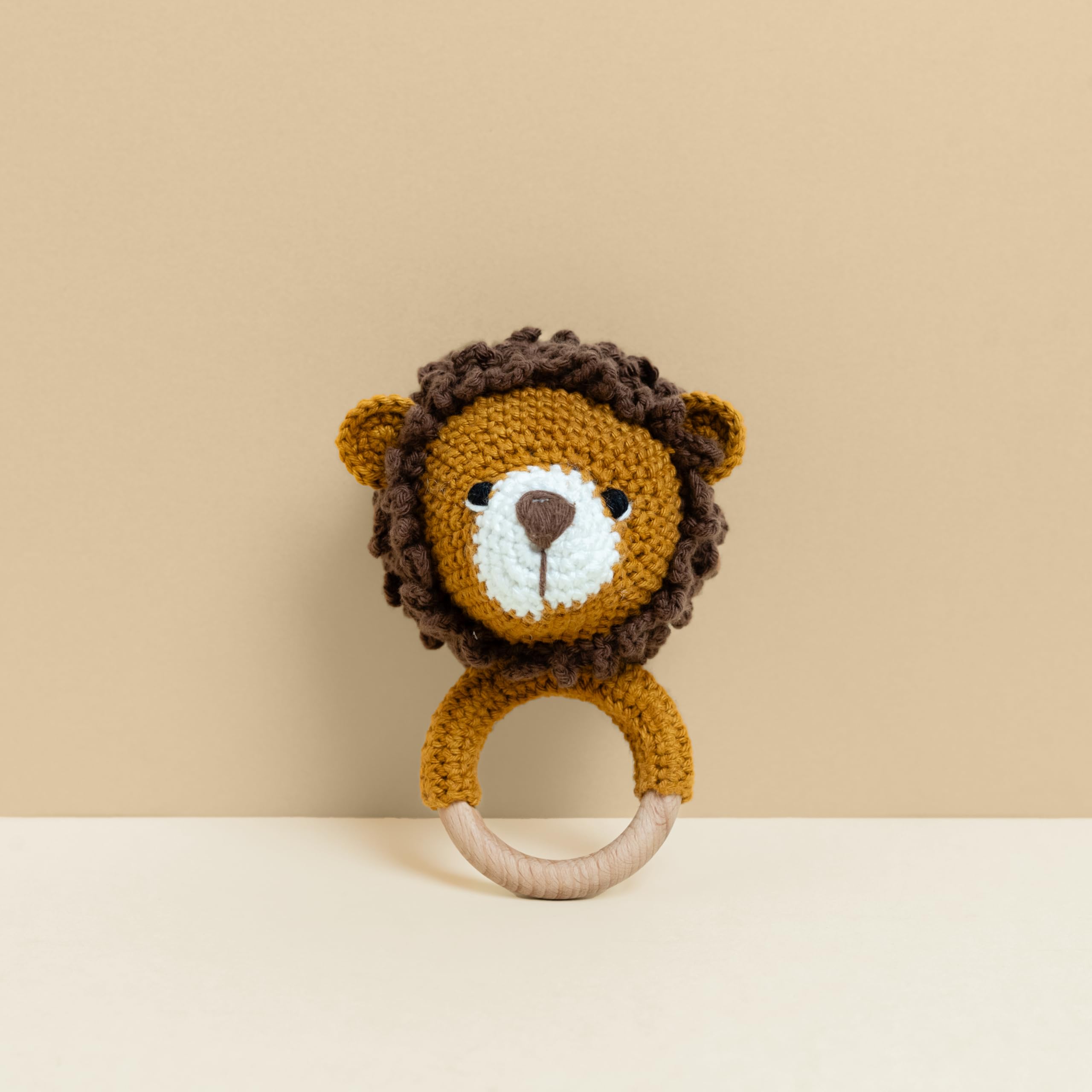 Gubbachhi Simha Crochet Lion Rattle Toy | Cotton Doll with Beechwood Ring | Makes rattling Sound | Handmade in India | Rattle for Babies | Discover Sounds & Explore Textures | Age (3 Months +) (B0D8PXHV7Y) Amazon Price History, Amazon Price Tracker