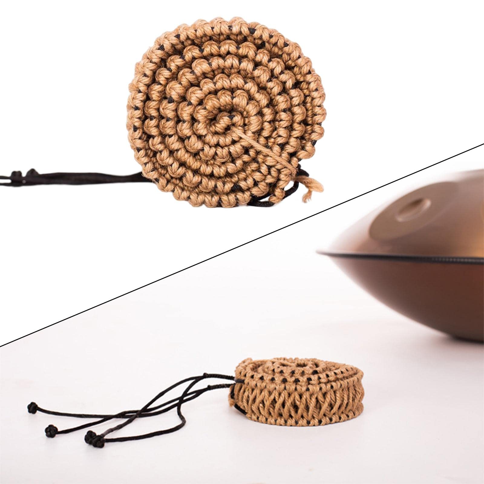 Cuerda envuelta en tambor de lengüeta de material acero, decoración de Hand Drum hecha, cuerda de ratán tejida, bolsa protectora de anillos de