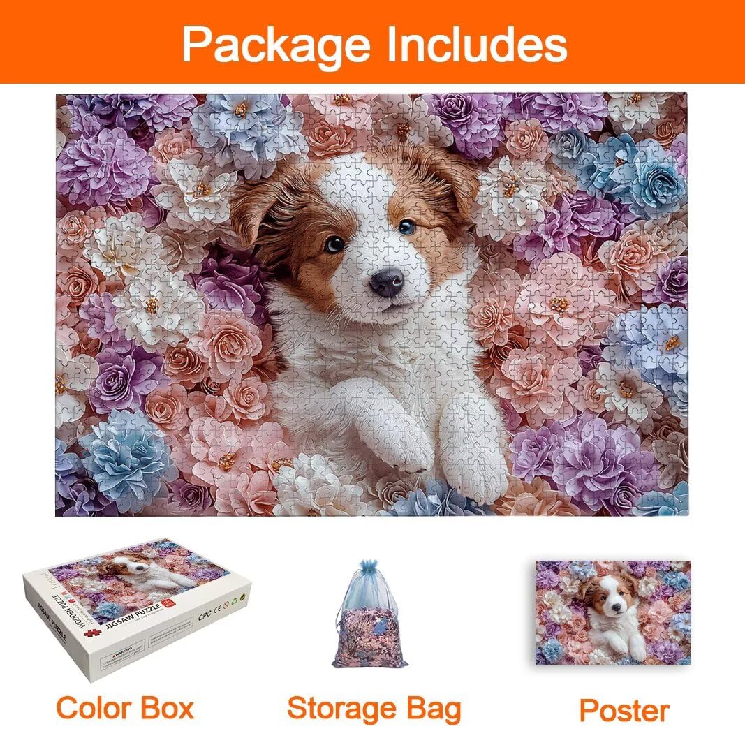 Puzzle Perro, Puzzle 1000 Piezas, Rompecabezas, Regalo Mujer, Decor -8450