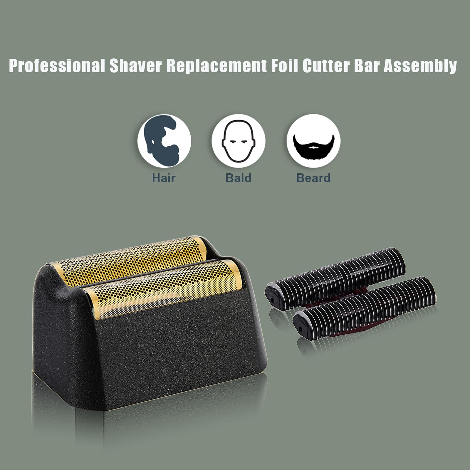 Confezione da 2 lamine di ricambio e barra di taglio professionali 5 Star Series Finale Shaver compatibili con le testine di ricambio Wahl Shaver Foil 7031-100, 7043-100 Super Close Shaving (7043-2PZ)