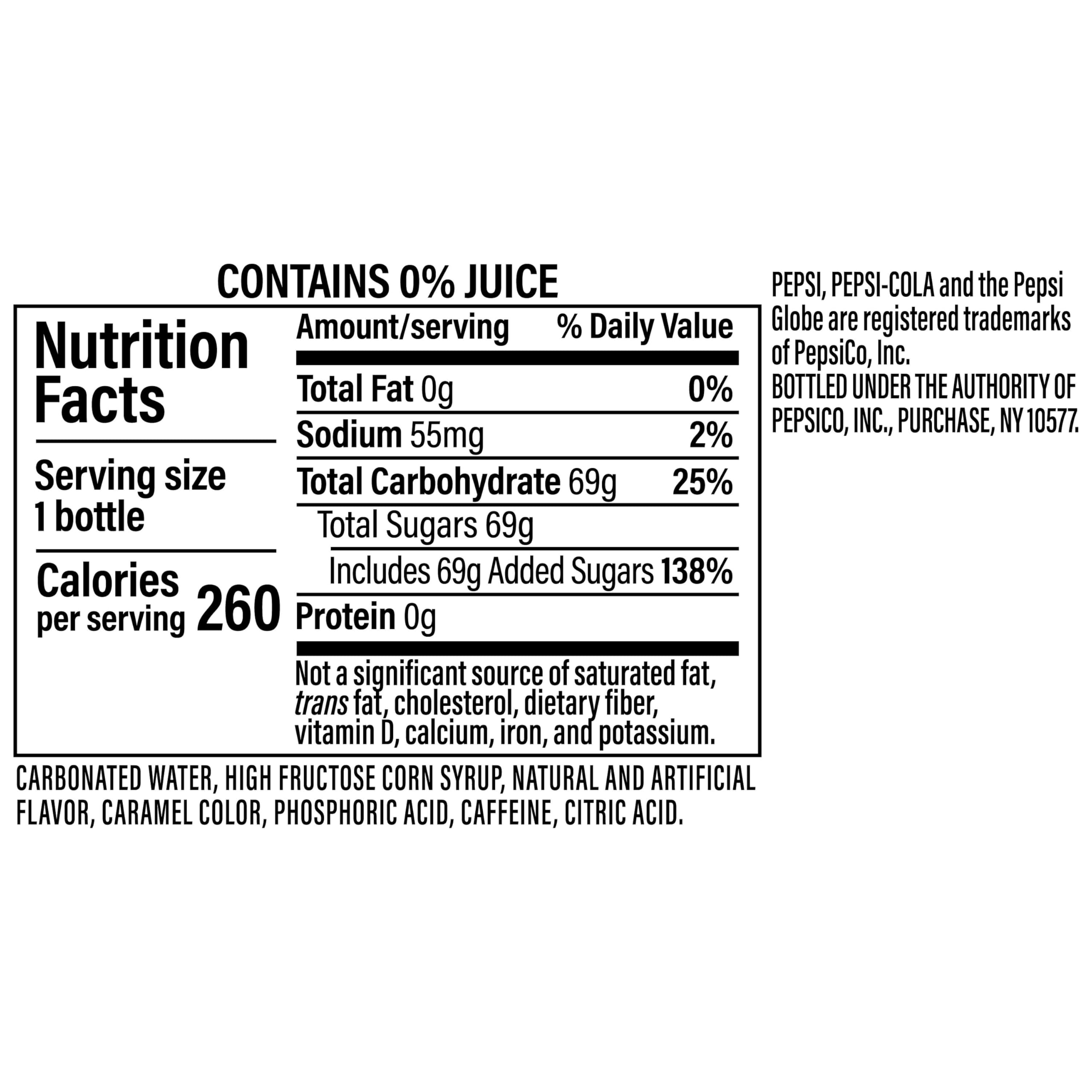 Pepsi Cola Soda Pop, Wild Cherry & Cream, 20 fl oz Bottle