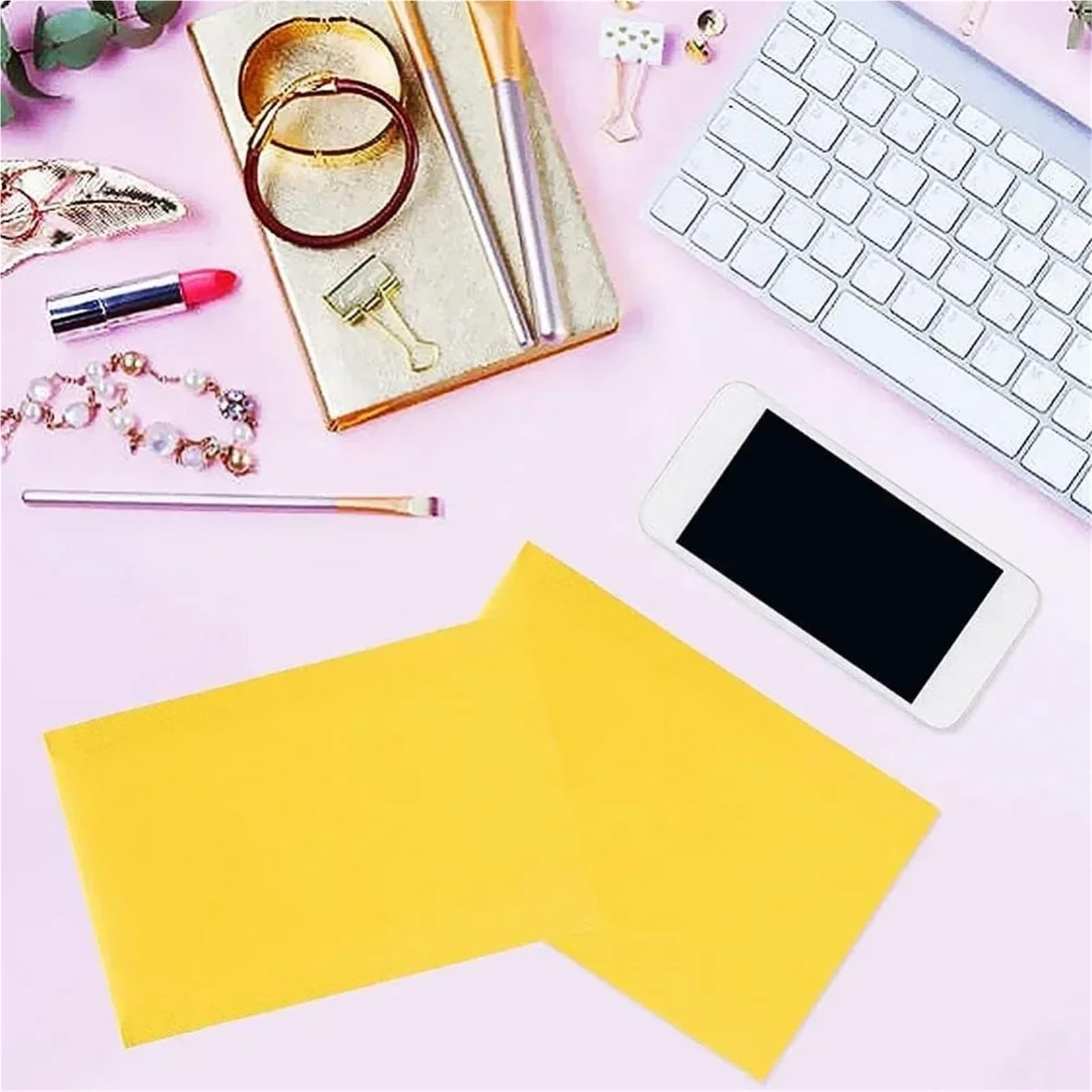 Posta in schiuma Kraft da 100 pezzi 4x8", piccola borsa for il trasporto della posta con chiusura a zip, busta imbottita gialla per Imballaggio