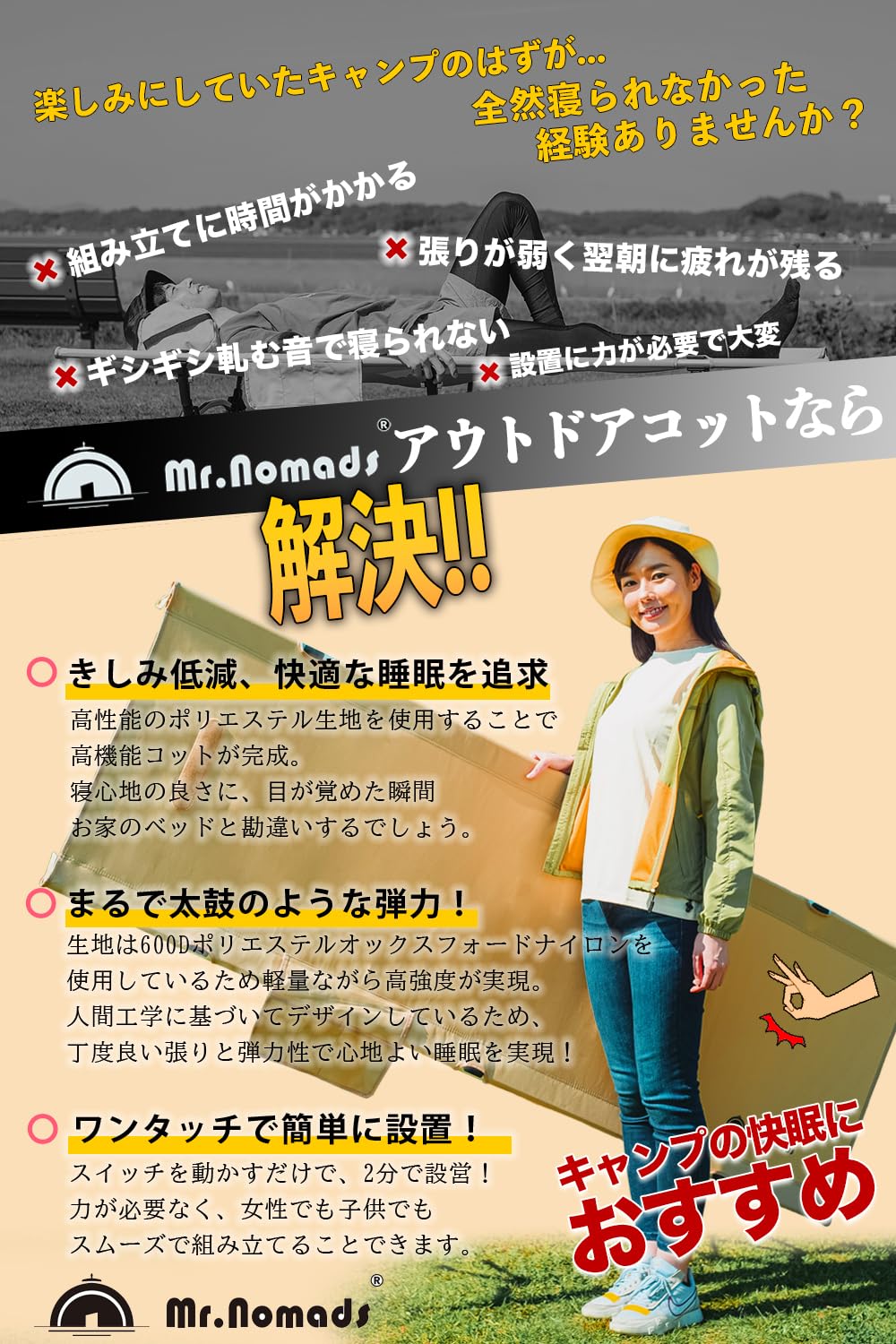 Amazon | MR. NOMADS【ラグビー日本代表採用ブランド】 耐荷重160KG