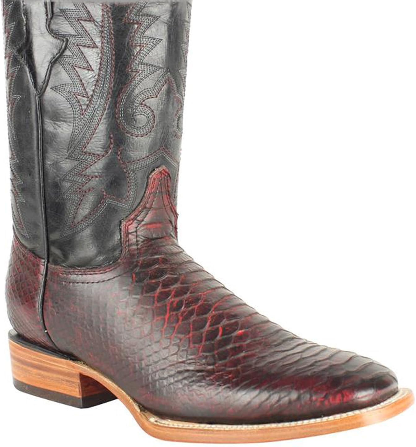 mens square toe lizard boots