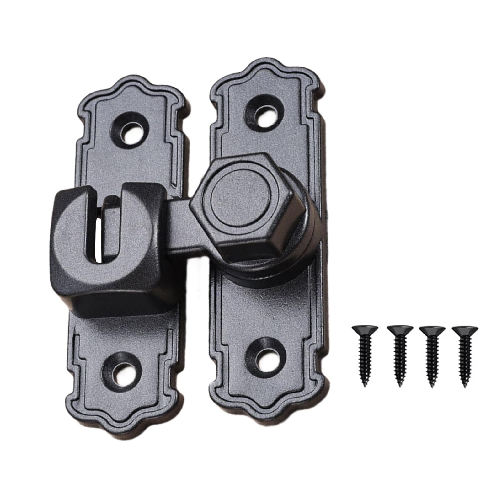 Tertioi Gray Duty 90/180 Degree Slide Swing Latch With Enhanced Security Design Easy To Install Heavy Duty Security Latch For Barn Door Gate