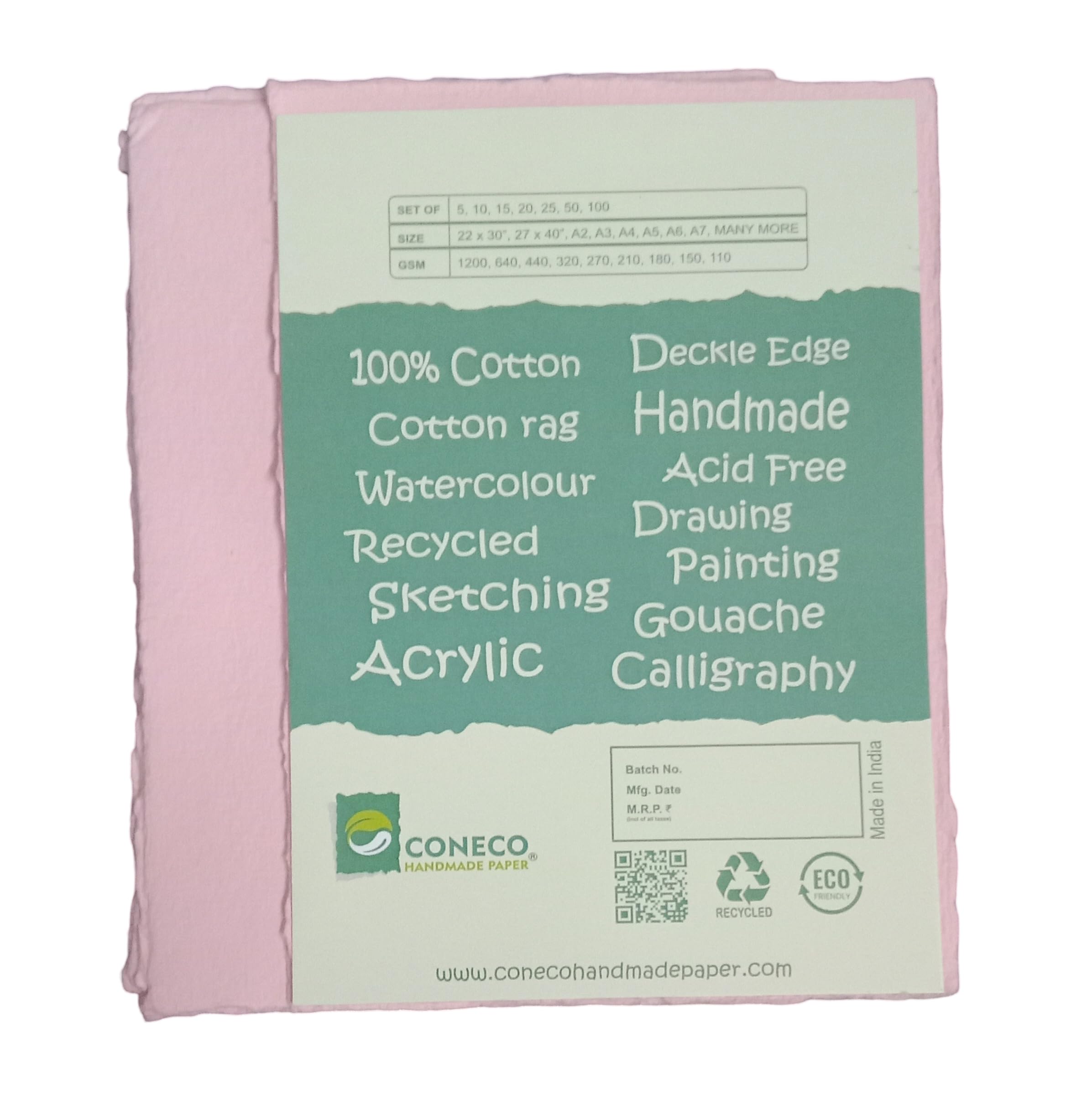 CONECO HANDMADE PAPER® A6 Deckle Edge Calligraphy,Invitation Card Paper 320GSM - 10 Sheets (B0D9J51VN4) Amazon Price History, Amazon Price Tracker