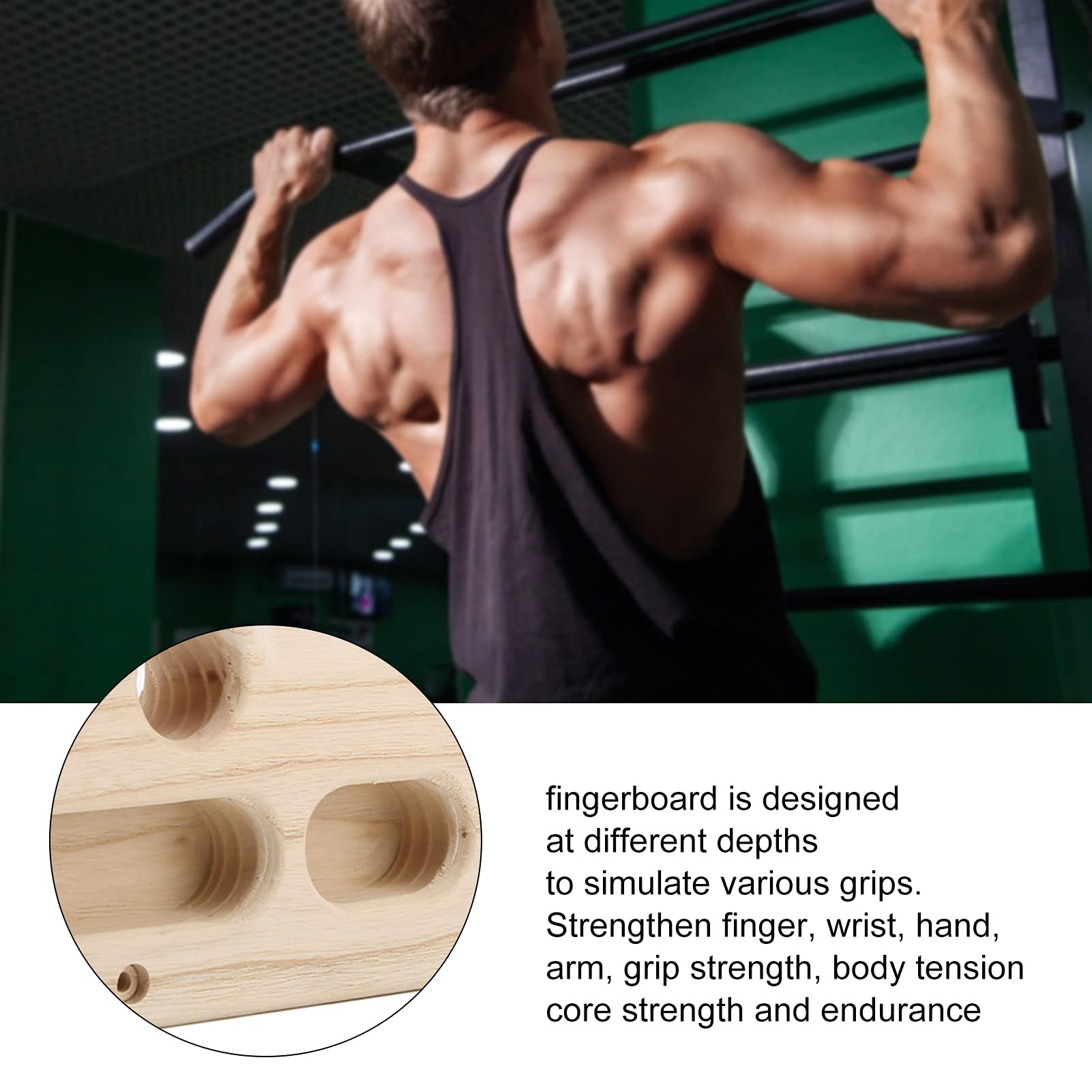 Gavigain Rock Climbing Fingerboard, Wooden Professional Climbing Training Hangboard, Grip Strength Training Fingerboard