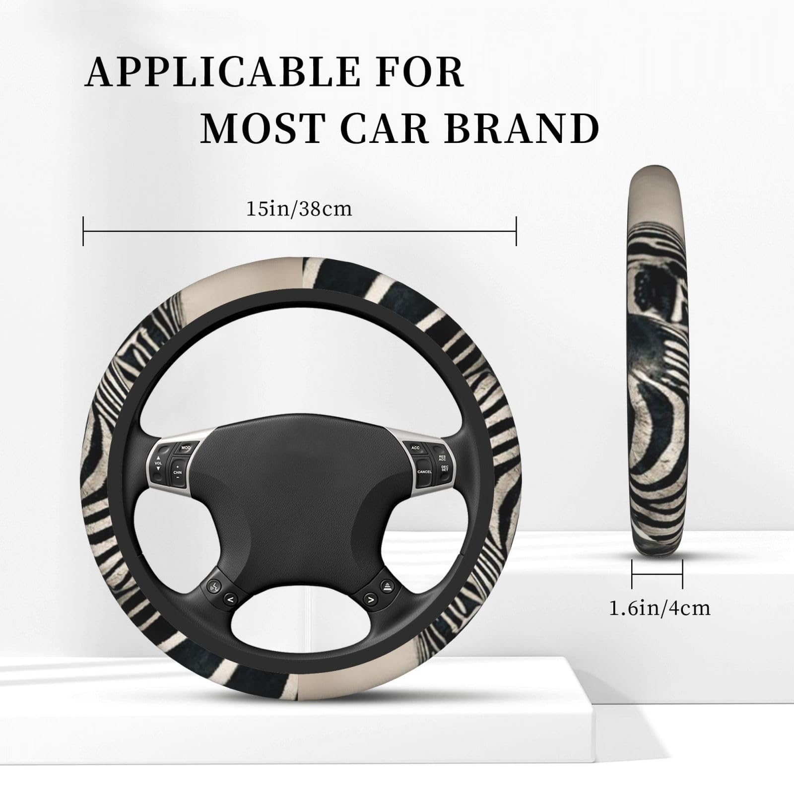 Auto Stuurhoes Voor Alle Modellen Zebra Rood Elastische Stuurwiel Protector Anti-Slip Decoratie Protector Voor Vrouw Man Auto Wielbeschermer Eén Maat