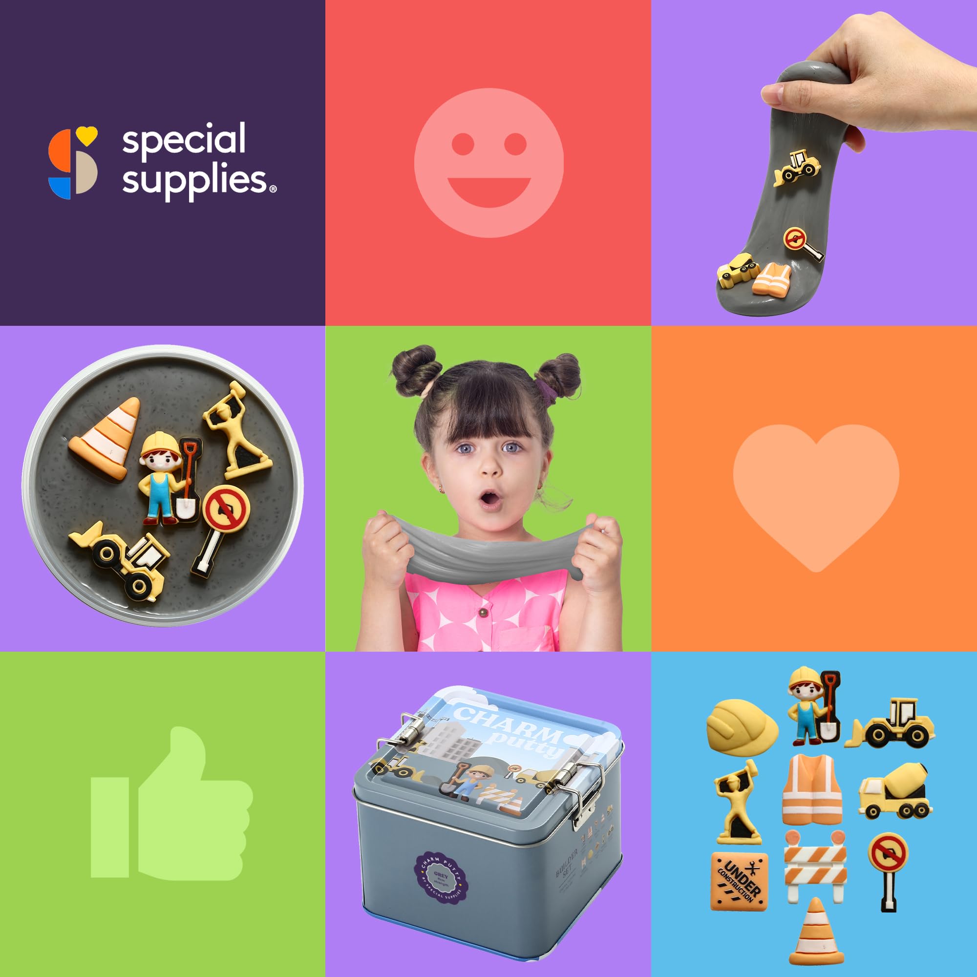 Special Supplies Sensory Therapy Putty for Kids and Adults with Cute Charms, Resistive Hand Exercise Stress Relief Therapy Putty (Construction) — Amazon image 8