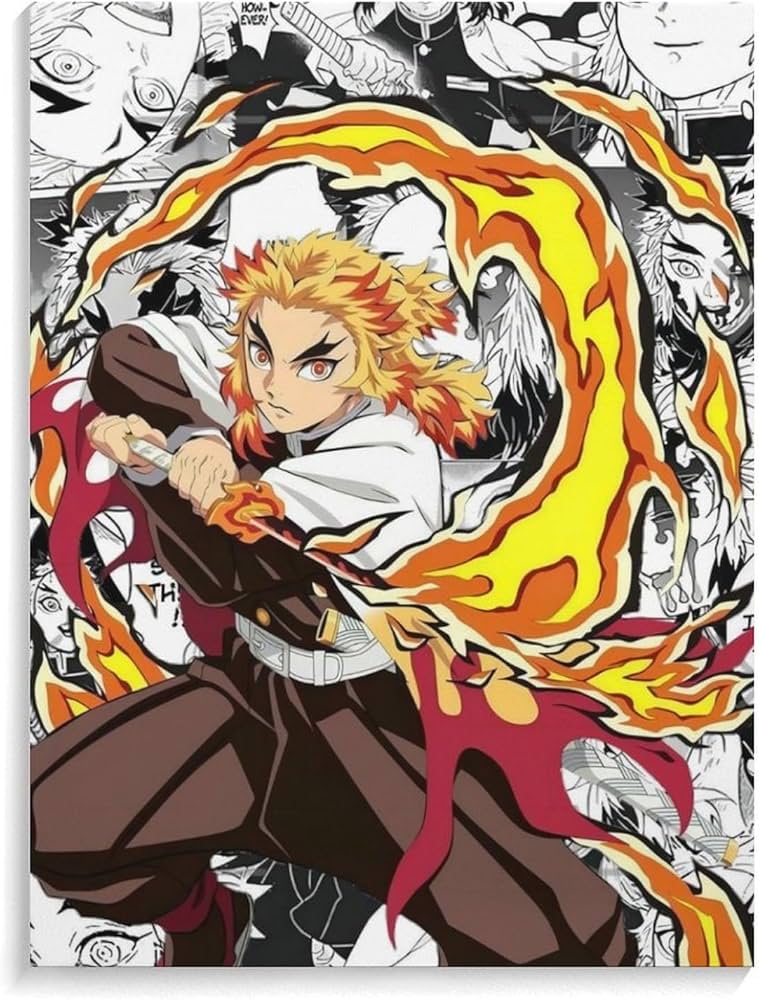 Amazon.co.jp: アートパネル 鬼滅の刃 炎柱 煉獄杏寿郎 装飾画 30x40cm