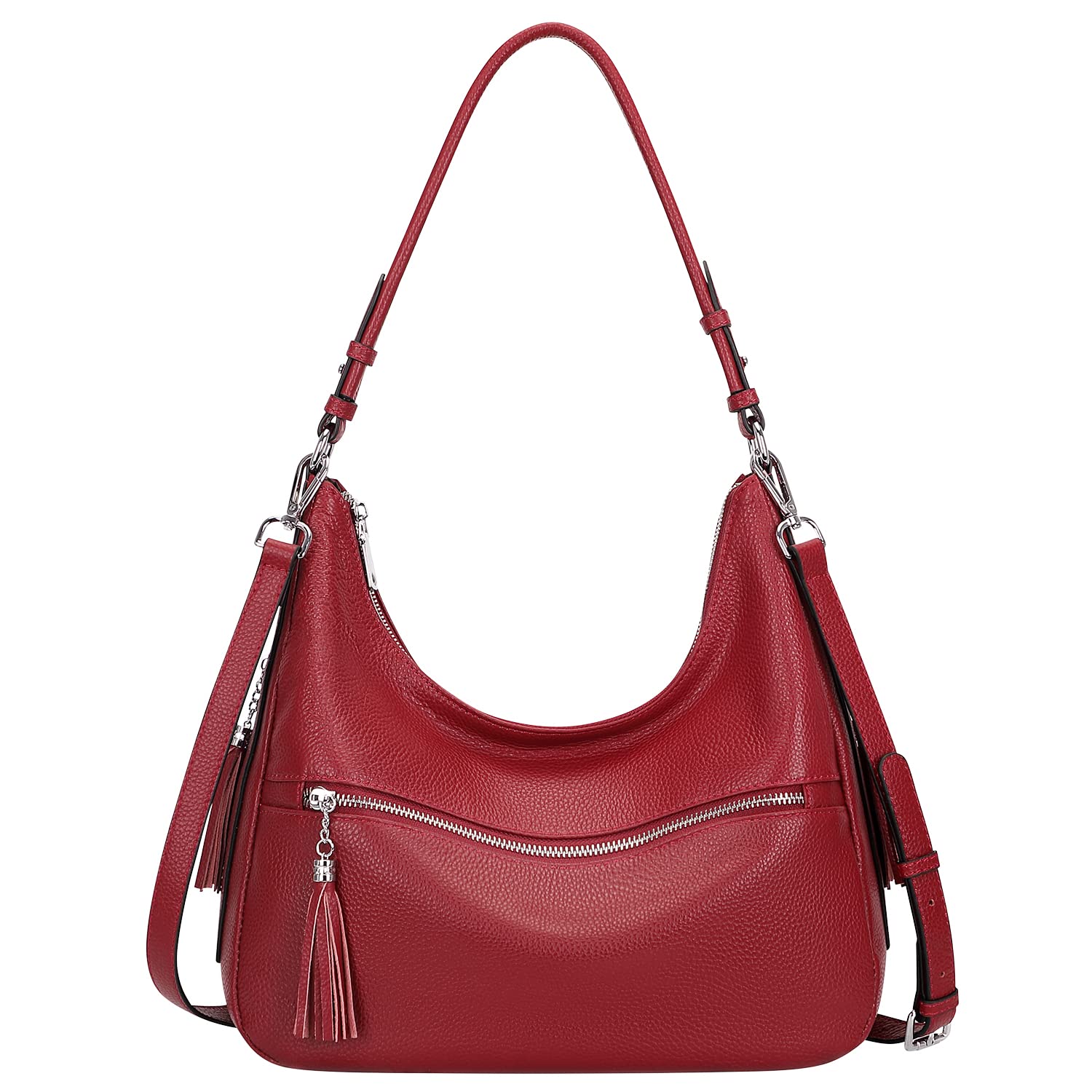 Over Earth Genuine Leather Hobo Bags for WomenMedium Soft PursesCasual Shoulder Bags and Handbags