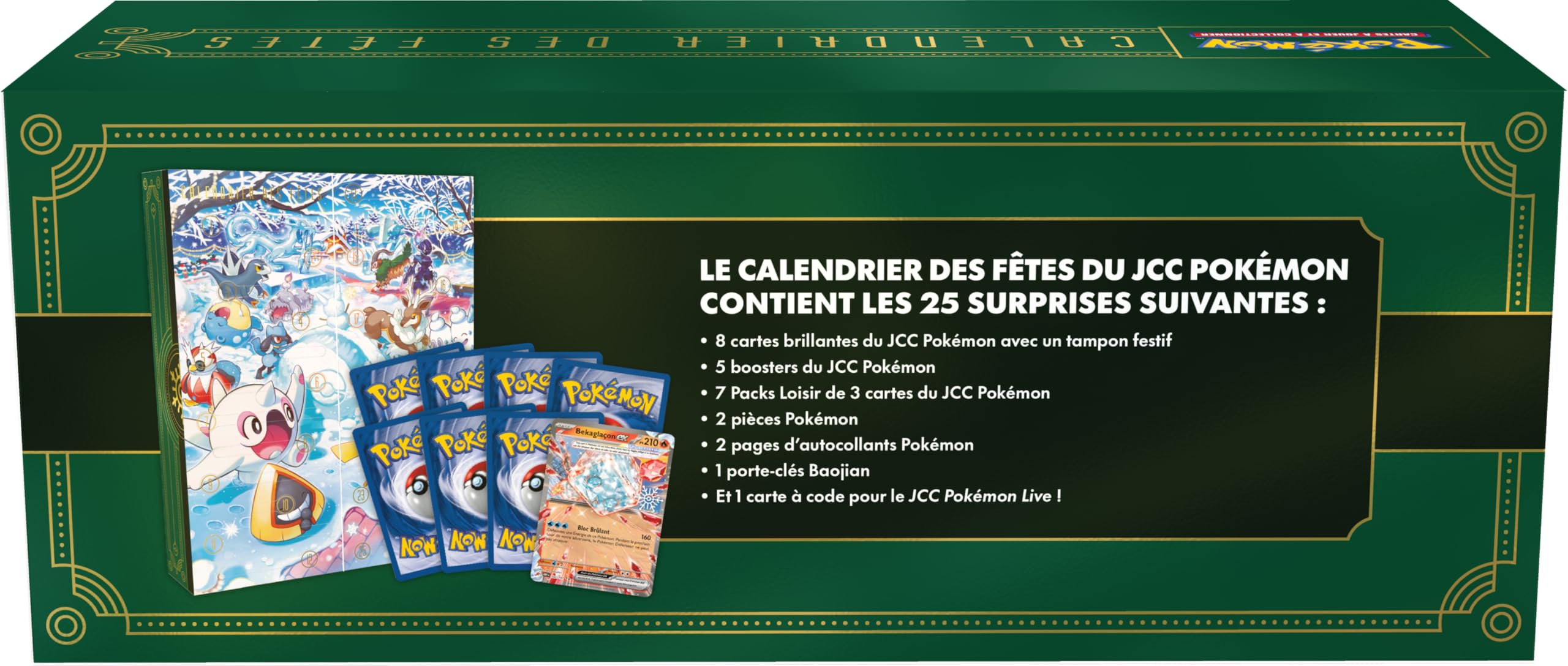 Pokémon TCG: Weihnachtskalender (8 glänzende Promokarten, 5 Booster und mehr)