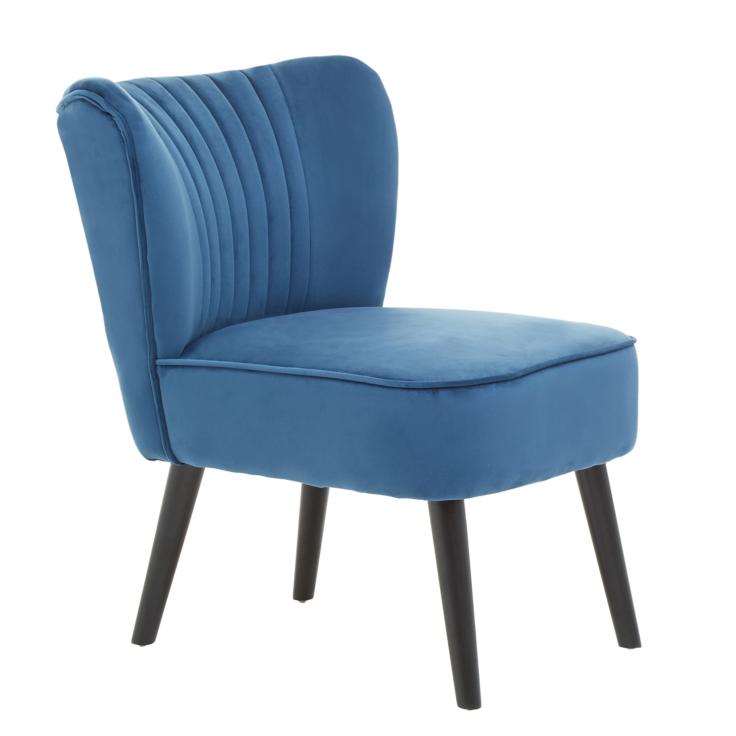 Premier Housewares Blue Velvet Chair Upholstered