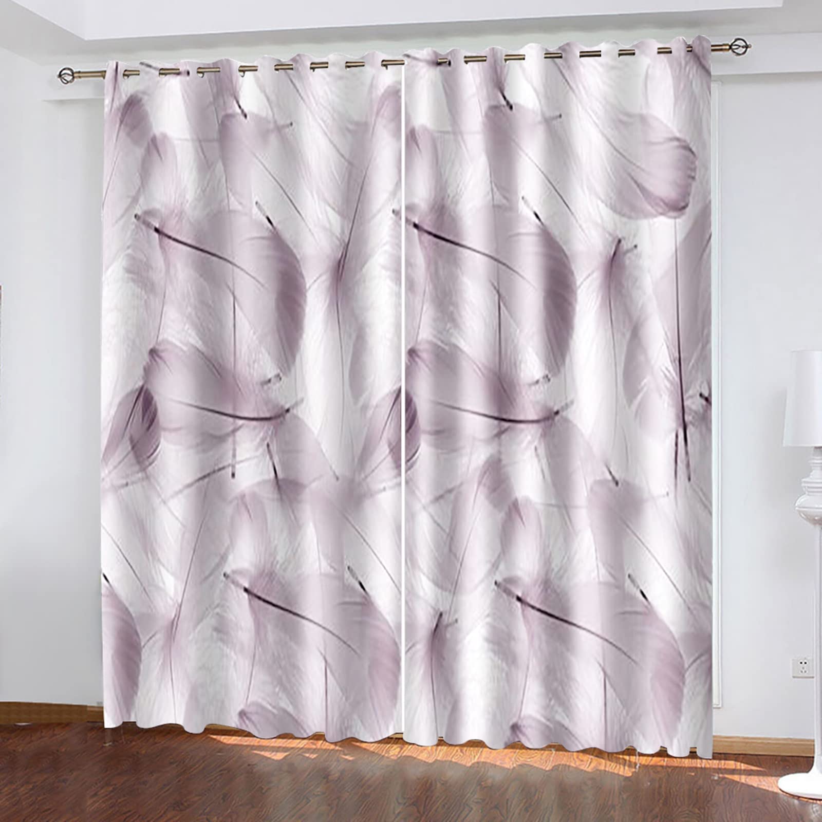 Aeici Cortinas Baño, Cortinas De Cocina Plumas Superpuestas Gris para Dormitorio Sala de Estar, 214x115CM