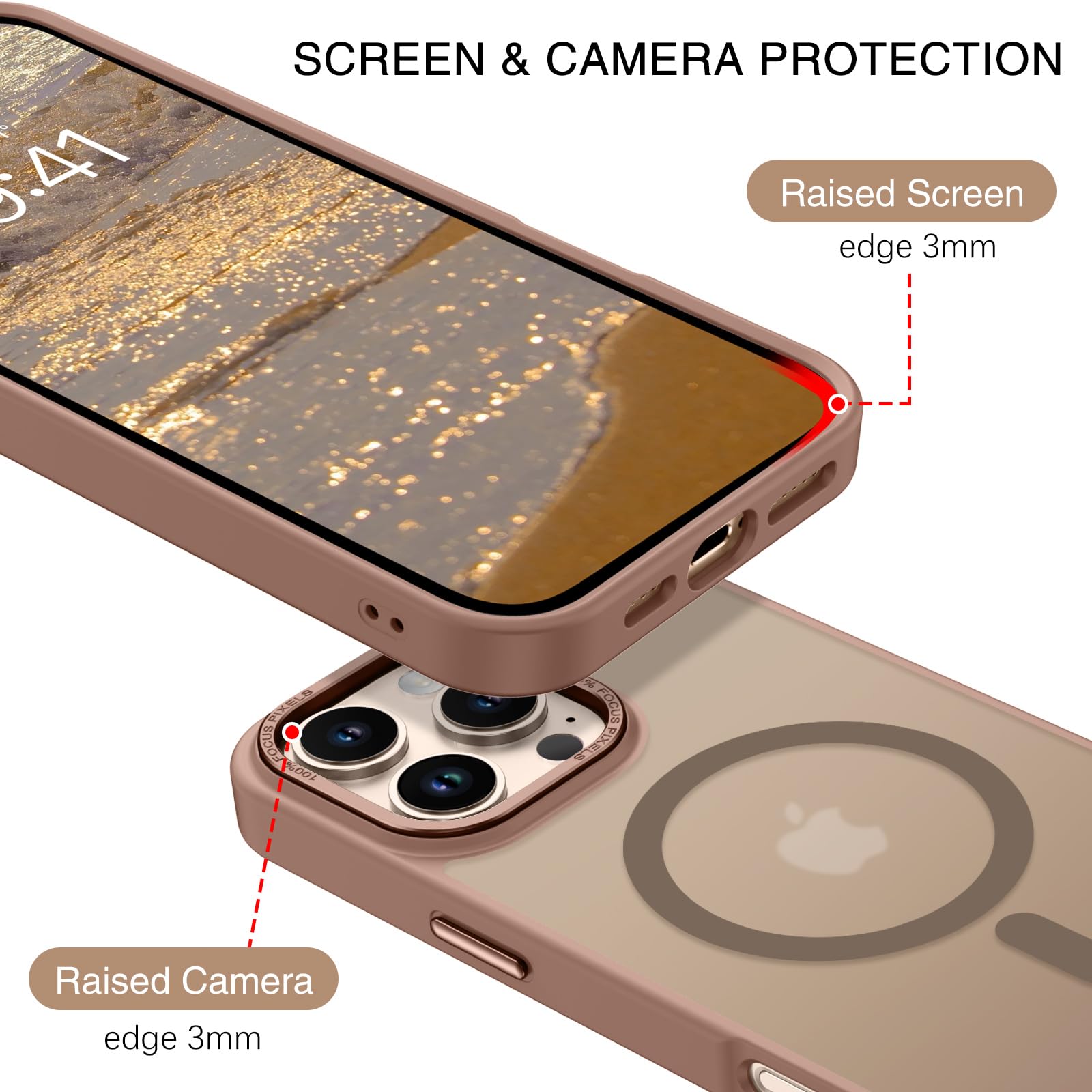 BENTOBEN MagSafe Case For IPhone 16 Pro Max With Built-in Stand - Clear, Military Grade Protection