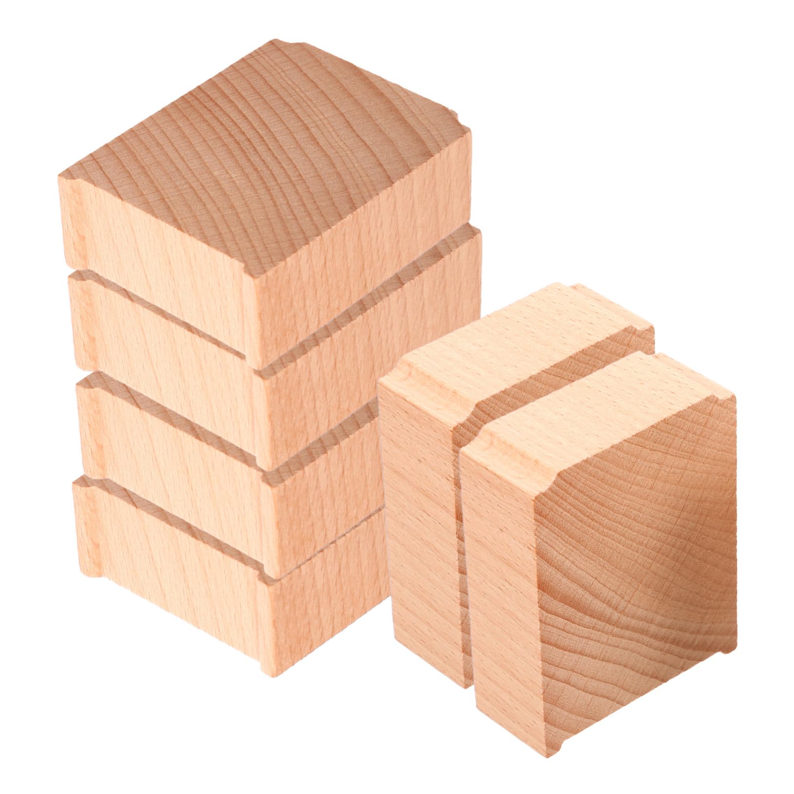 FOYTOKI Train Bridge Wooden Train Track Accessories 6pcs Bridge Support Risers for Boys and Girls