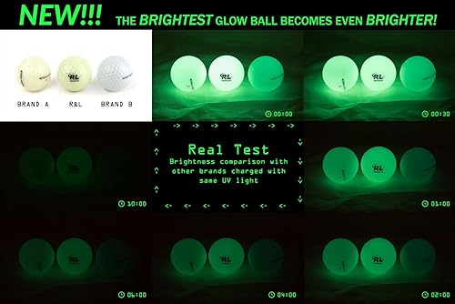 Miniatura 3 de R&L Pelotas de golf brillantes para deportes nocturnos  Torneo fluorescente que brilla en la oscuridad  Pelotas luminosas brillantes de larga