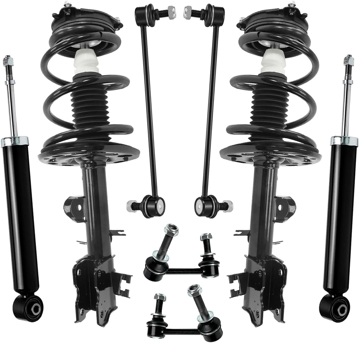 Detroit Axle - Struts Shocks Kit for 2013-2019 INFINITI QX60 JX35 Nissan Pathfinder, 2 Front Struts with Coil Springs 2 Rear Shock Absorbers 4 Front Rear Sway Bars 2014 2015 2016 2017 2018 Suspension