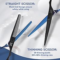 Vista 3 de JASON Kit de tijeras de corte de cabello, juego profesional de 10 tijeras de corte de pelo con tijeras de adelgazamiento y texturización de 6.7