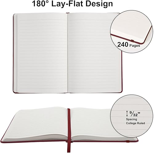 Vista 37 de Comix Paquete de 8 cuadernos rayados para el trabajo, 240 páginas, 5.5 x 8.3 pulgadas, tapa dura, tamaño A5 mediano a rayas universitarias
