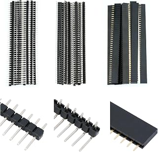 QSYZAIL 헤더 핀 직선 및 직각 수 및 암 핀 헤더 커넥터 30개, Arduino ESP32 DIY 프로젝트와 호환