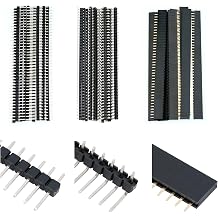 30 Pcs Header Pins 2.54 mm Straight Right-Angle Male and Female Pin Headers Connector Compatible with for Arduino ESP32 PCB Breadboard DIY Projects