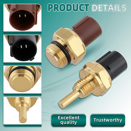 Miniatura 4 de AUTOKAY 37760P00003 Interruptor del ventilador del refrigerante y sensor de temperatura del refrigerante+conectores compatibles con Acura Honda Isuzu