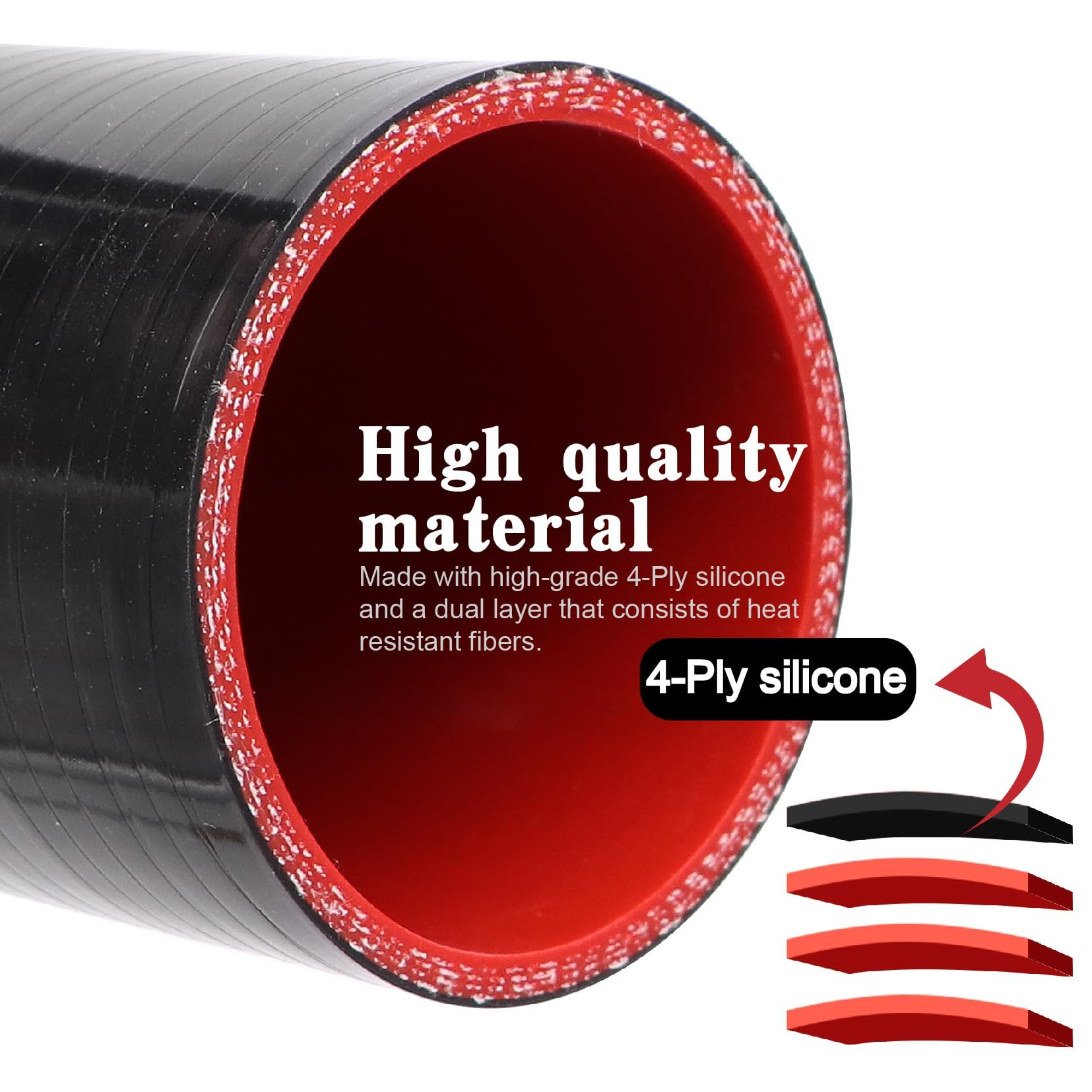 Łącznik kolanowy 90 stopni wąż silikonowy 4-warstwowy 70 mm do rur turbo/intercoolera/dolotowych, długość 102 mm grubość 5 mm z zaciskiem śrubowym w kształcie litery T