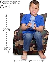 Vista 487 de Posh Creations Puf estructurado cómodo para jugar, leer y ver la televisión, Malibu Lounge, tela de lona para colorear, criaturas