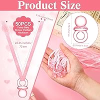 Vista 3 de Geetery 51 piezas de letrero de juego con texto en inglés «Don't Say Baby Game» para baby shower, 50 collares de madera con texto en inglés «Don't