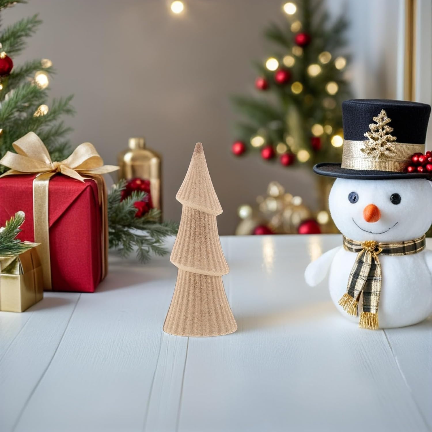 4pcs Small Wooden Christmas Tree Craft Shapes for DIY Painting image 5