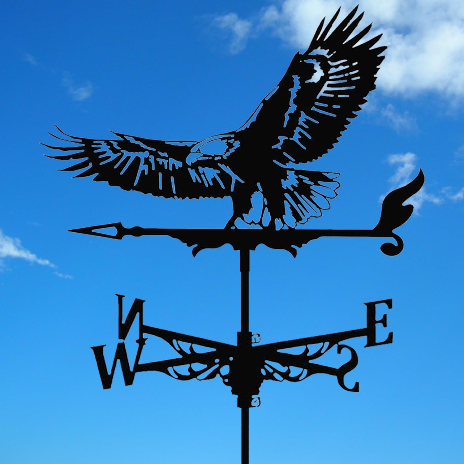 KJEC 3D Animal Metal Weather Vane, Creative Roof Weather Vane Flying Eagle Garden