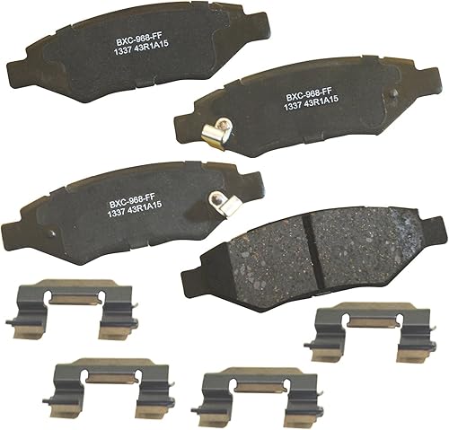 Bendix Pastillas de freno traseras de cerámica Premium SBC1337 para Cadillac CTS 2014-2008, SRX 2016-2010, Chevrolet Camaro 2015-2010, Saab 9-4X 2011