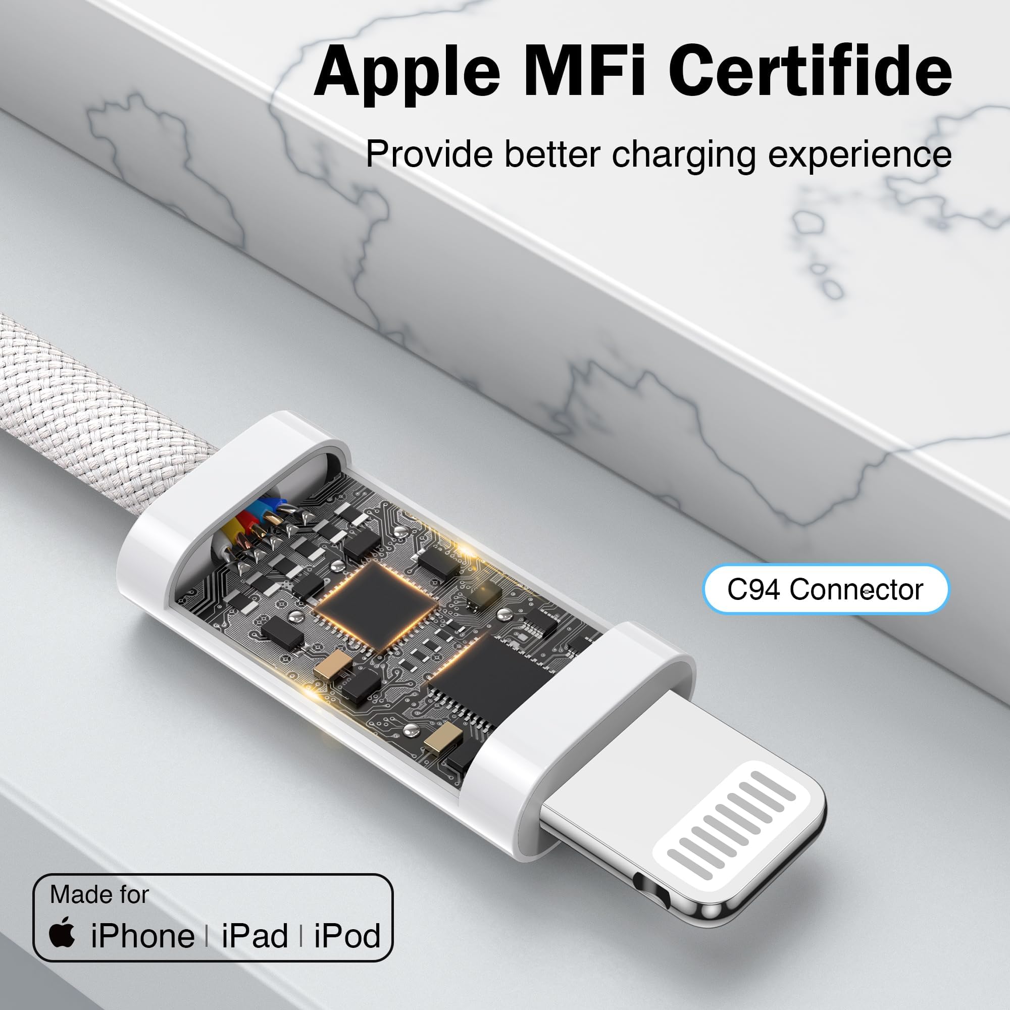 Cavo iPhone Apple Certificato MFi,[2M 2PACK] Cavo Ricarica iPhone Cavi USB to Lightning Compatibile con Apple iPhone 14 13 12 11 Pro/Pro Max X 8