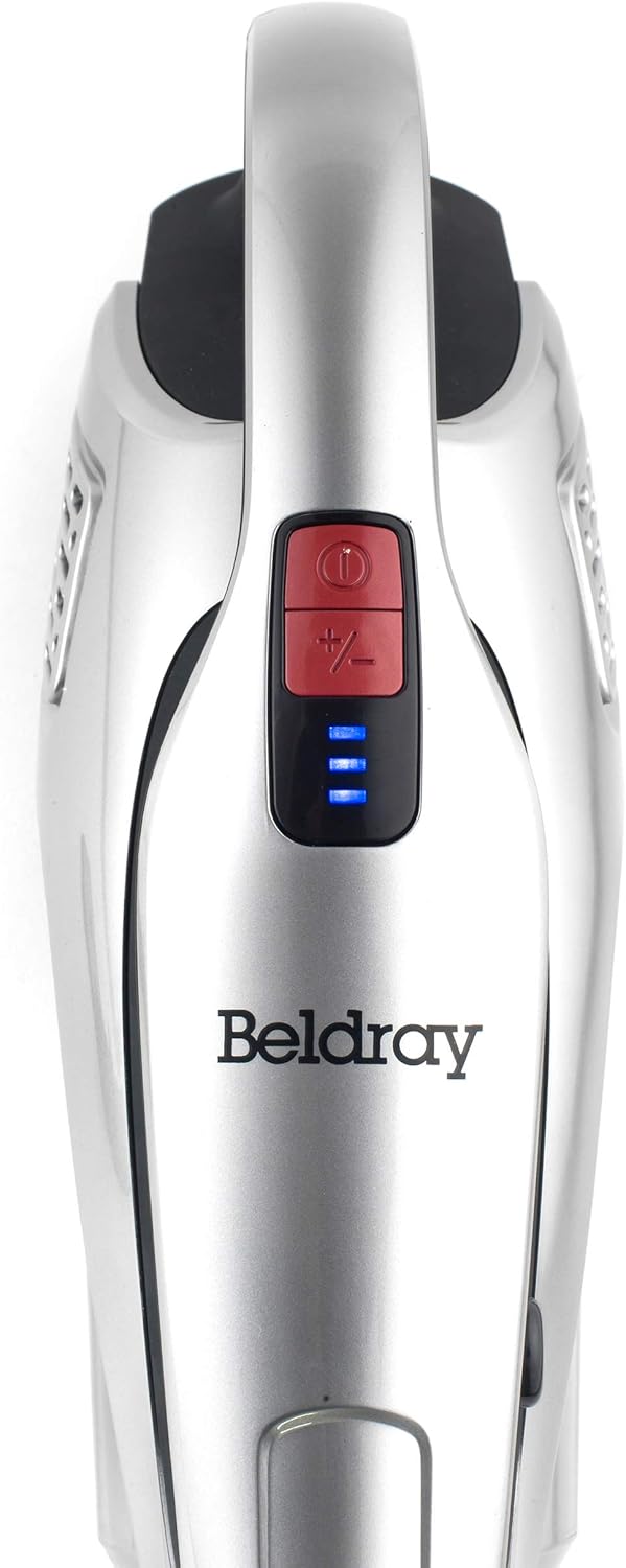 Handheld vacuum unit with an icon indicating up to 30 minutes operating time