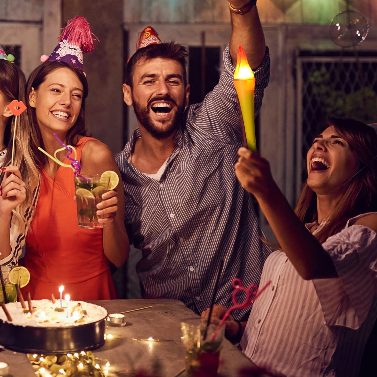 BESTOYARD Torch Toys Handheld Glowing Wand for Party Celebrations Bright Yellow Small Torch Prop Perfect for Sports Events and Festivals