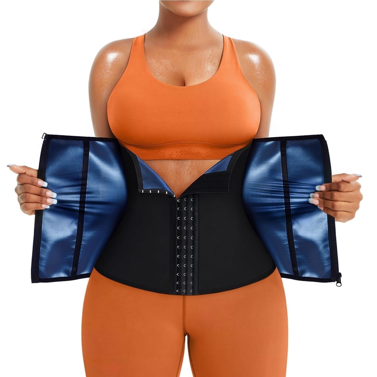 Ceinture Lombaire Réglables Taille Formateur Femmes Bas Ventre Corset Ceinture Fitness Travail Universel(Blue,Large)
