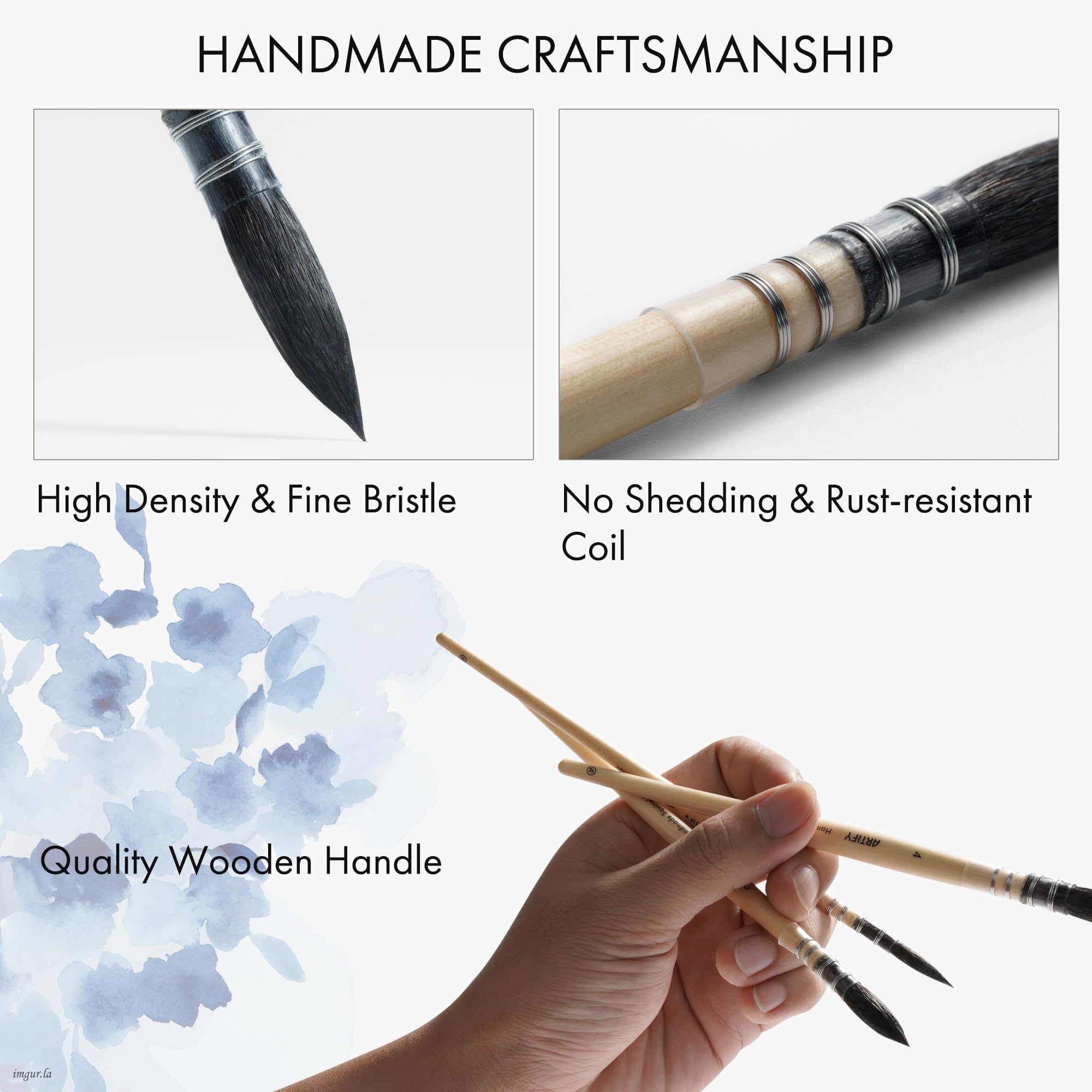 ARTIFY Ölmalpinsel Set 11 teilig, Professionelles Künstlerpinsel Set für Ölgemäl