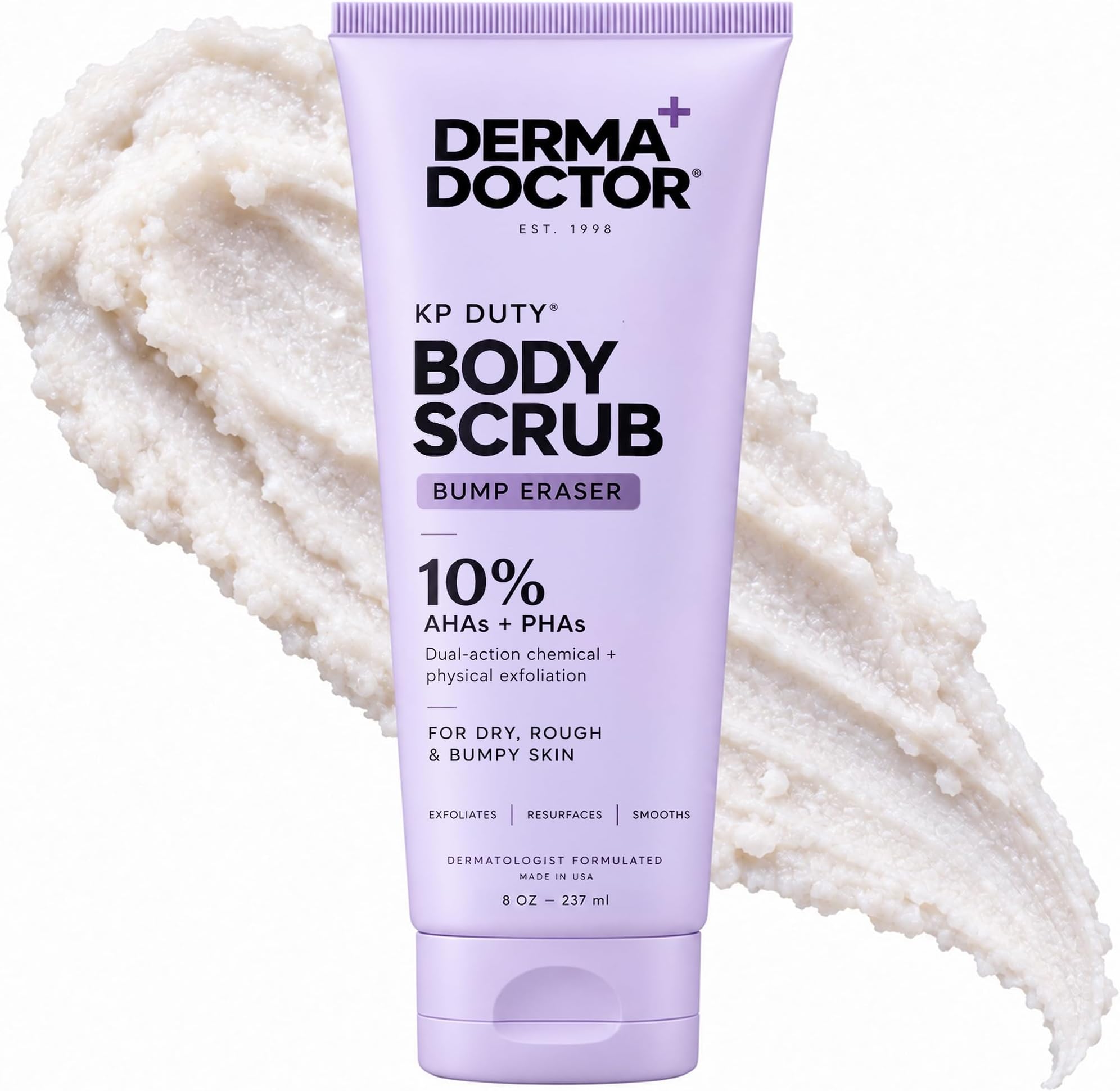 - KP Bump Eraser Body Scrub, 10% AHAs + PHAs, Rough & Bumpy Skin