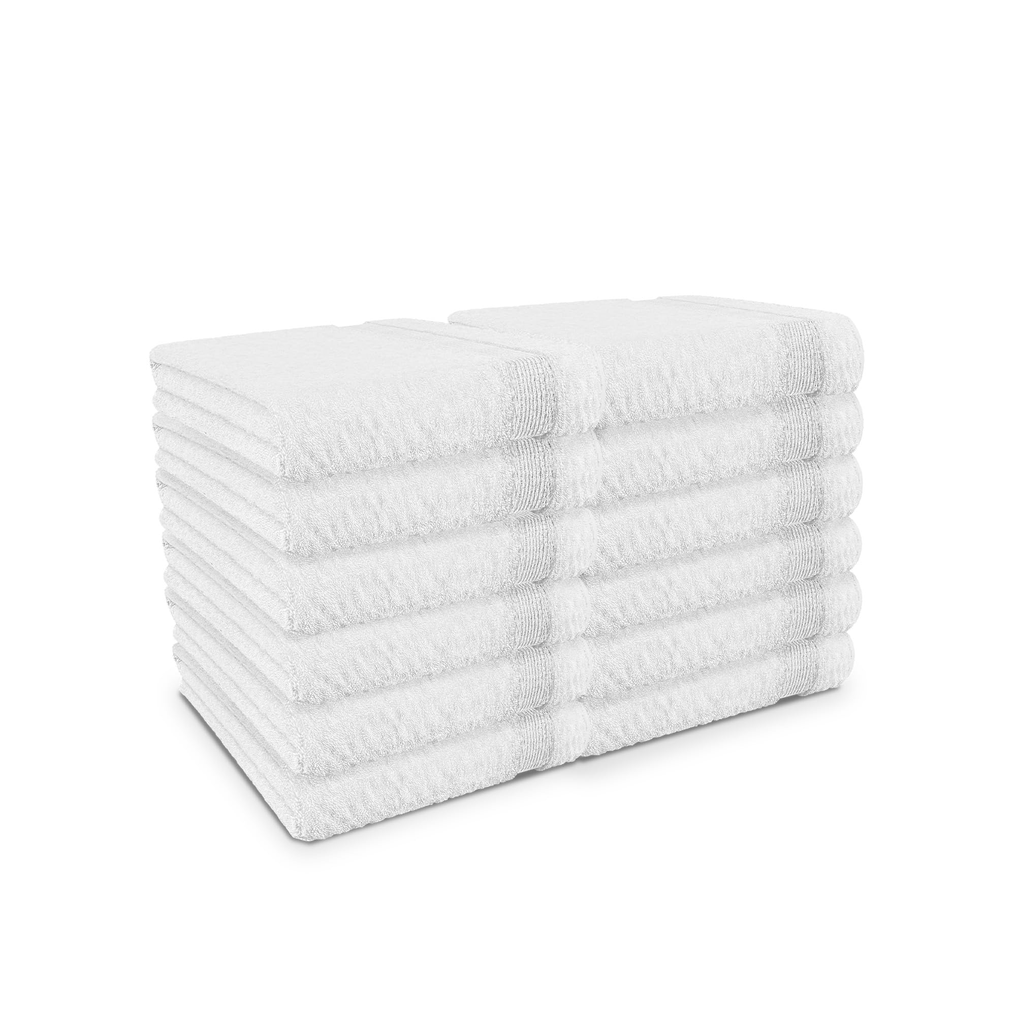 Blue Canyon Face Cloth, Bathroom Soft Towels, Woven Light–Weight, Quick Dry, Reusable Face Towels, Bacteria Resistant, Skin Friendly, Makeup Remover Cloth 30 * 30 cm, 500 GSM, PACK OF 12, (WHITE)