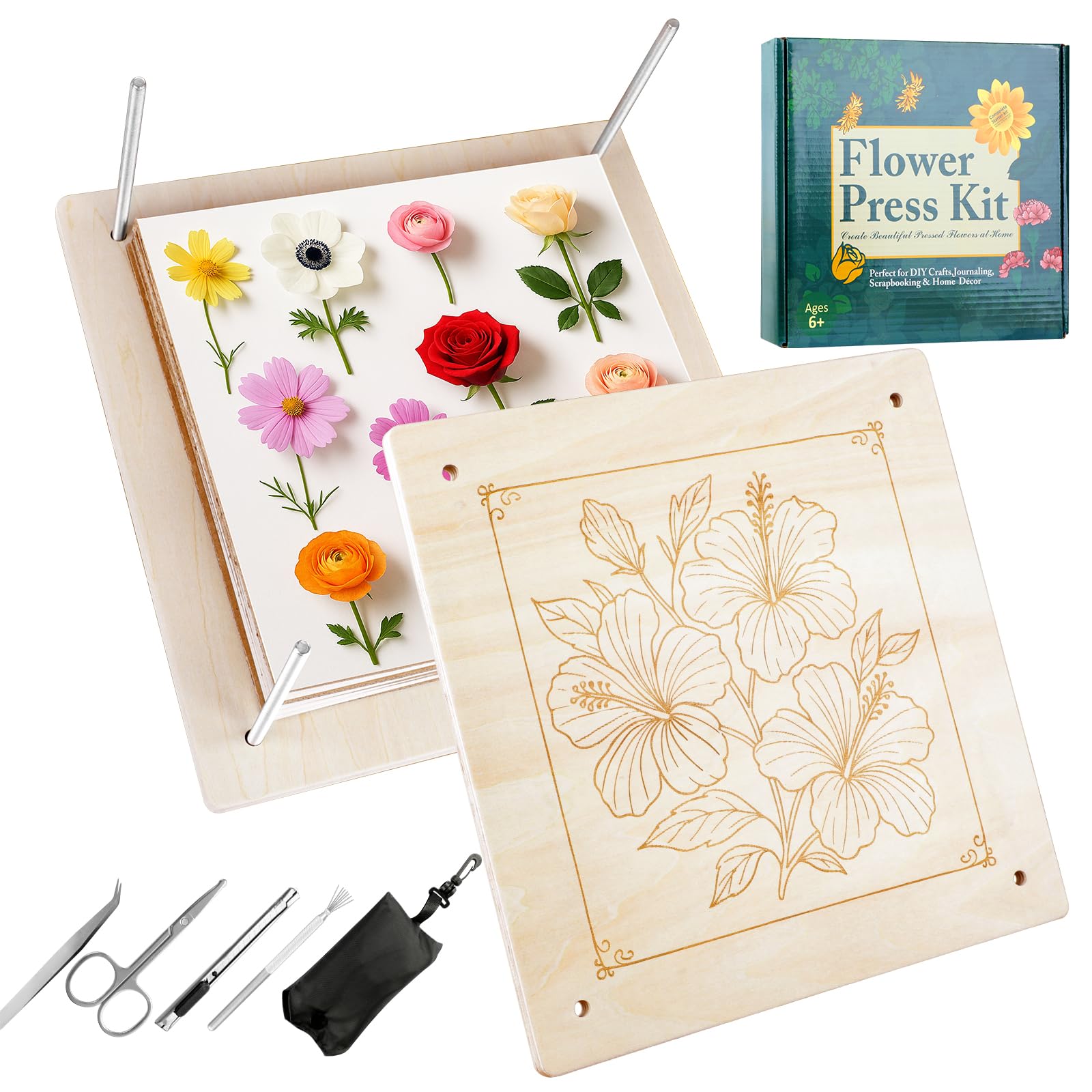 Vimmvid Set Da 11 Mini Pressa Per Fiori Portatile - Crea Segnalibri E Decorazioni Naturali Fai Da Te Con Fiori Pressati, Ideale Per Bambini E Artisti - 3