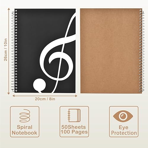 Miniatura 2 de Paquete de 2 cuadernos de música, 100 hojas200 páginas en blanco, cuaderno de papel manuscrito para personal, cuaderno de composición de escritura