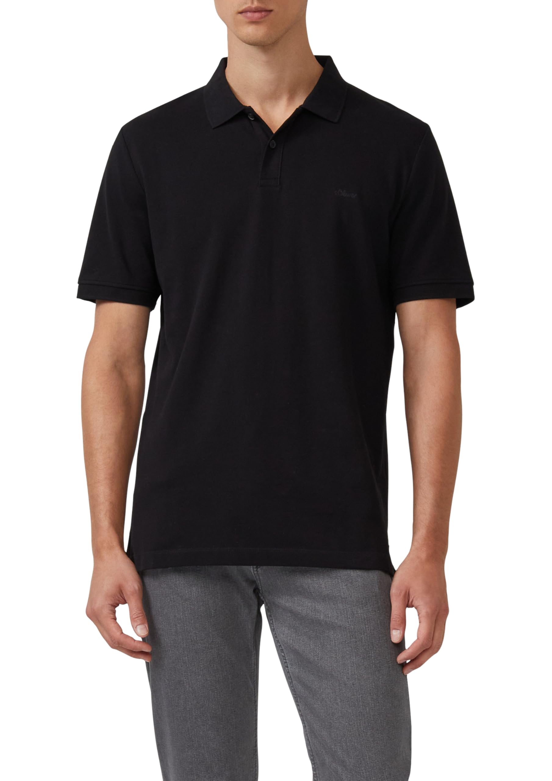 S.oliver Men's Black Aop Poloshirt 03.899.35 Polo Shirt, Xxl