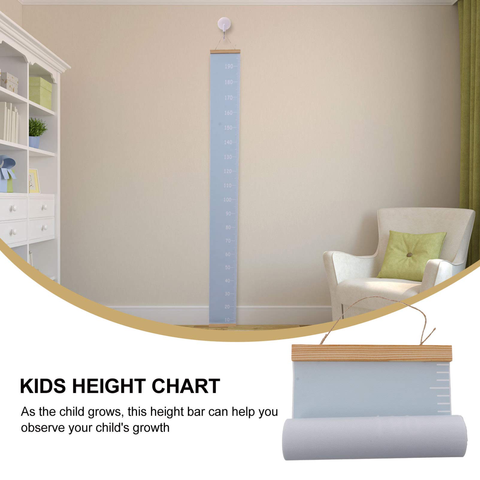 Alipis Toise Murale Enfant Bois 78.74In Règle De Hauteur Suspendue Décorative Mesure Croissance Facile À Installer Pour Chambre Bébé Garçon Fille