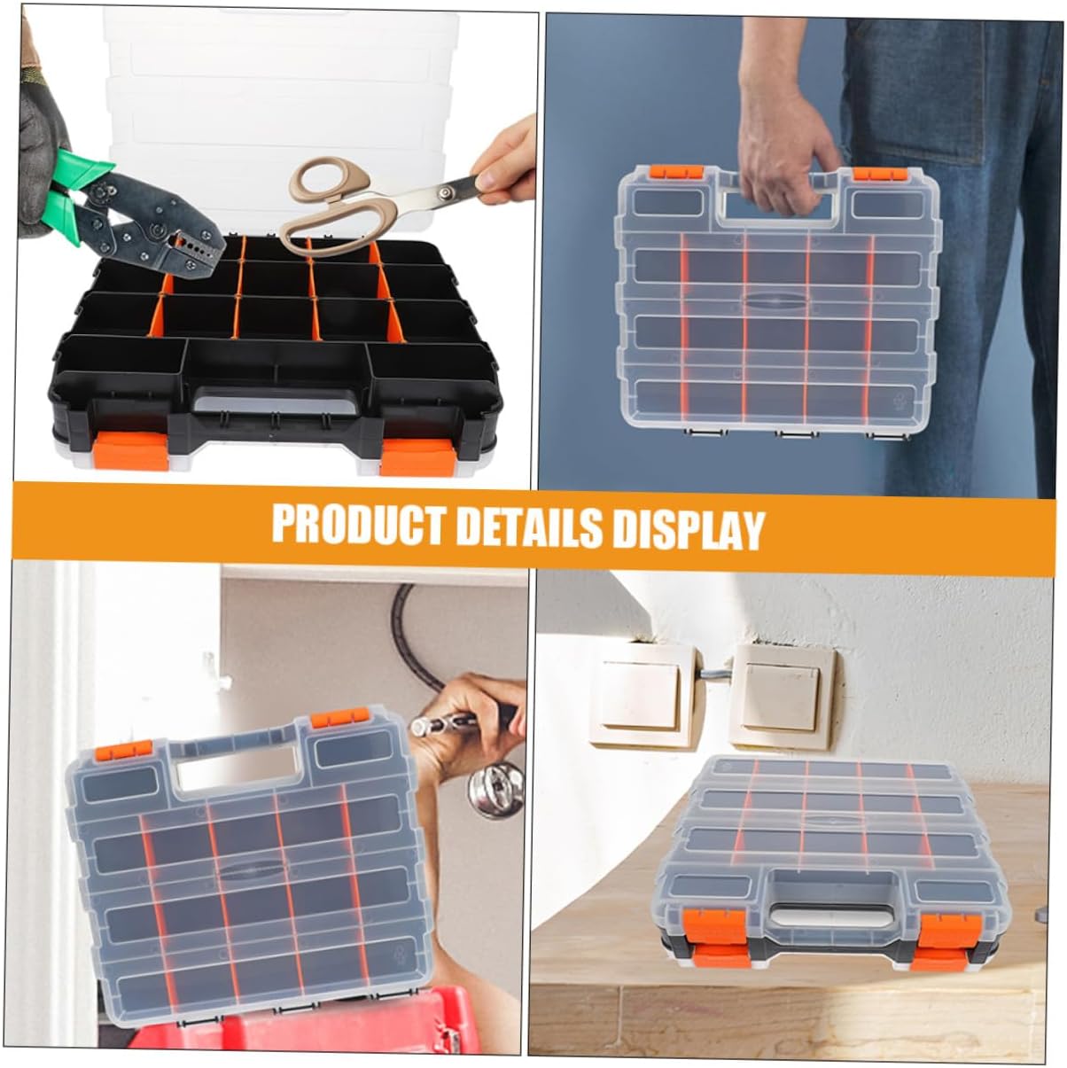 Plastic Organizer Box with Dividers for Electronic Components Storage image 3