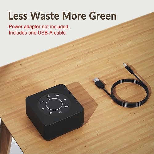 Miniatura 8 de Máquina de sonido de ruido blanco, máquina de ruido para 20 sonidos relajantes, 2 teclas rápidas personalizadas, volumen de 30 niveles, 5 ajustes de