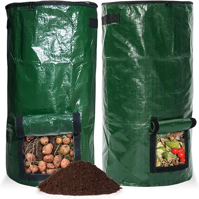 Compostador de Pie Plegable 2 Unidades - Compostador Rápido 34 Galones para Jardín